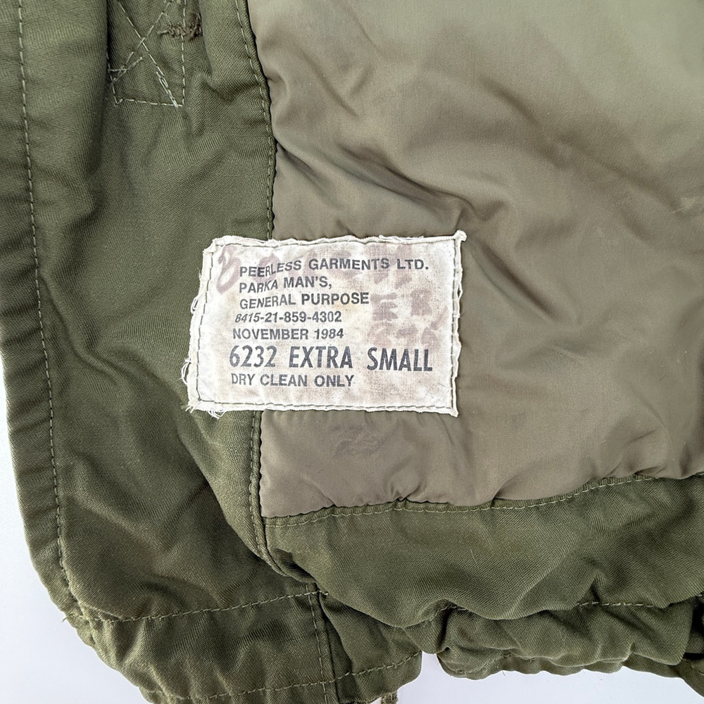 VTG PEERLESS GARMENTS Military Field Jacket Men Parka Olive Green size XS - Picture 13 of 13
